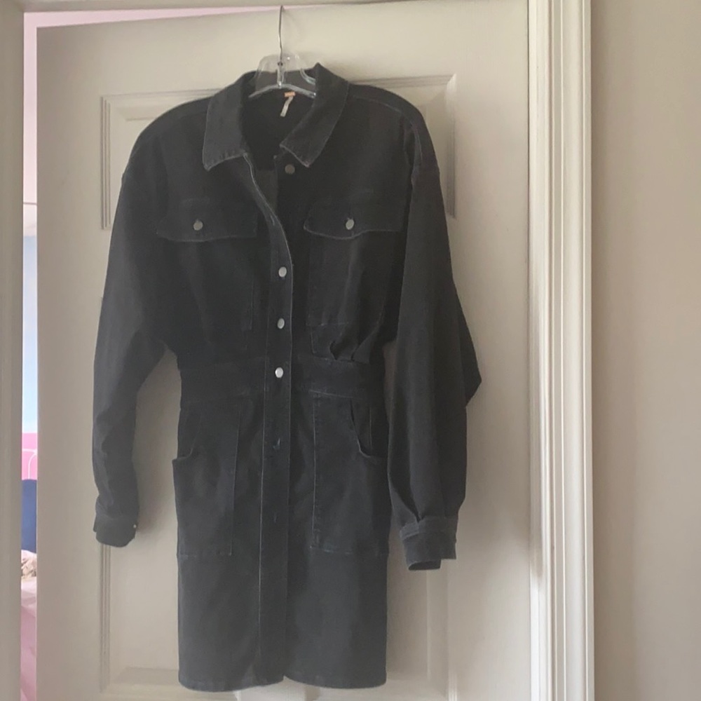 Black denim free people dress.